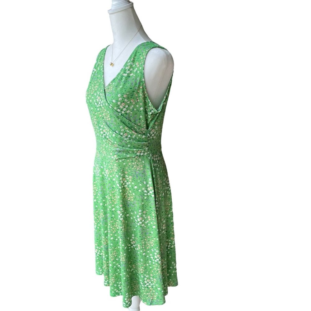 Kaileigh Surplice V Neck Sleeveless Dress Size M Green